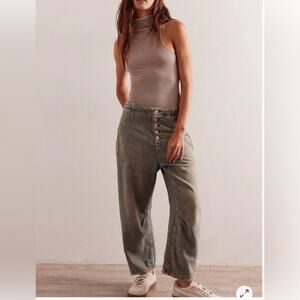 [Free People] We The Free Osaka Low Rise Barrel Leg Slouchy Fit Gray Jeans Sz 29